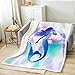 Syrenka łuski puszysty koc na sofę łóżko niebieski ryby łuski koc sherpa dla dzieci chłopców dziewcząt piękny ocean morski polar narzuta koc akwarela, król 200 x 230 cm