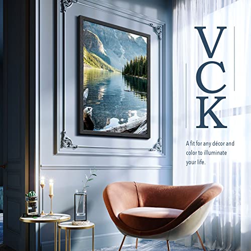 Vck 24X36 Poster Frames 2 Pack, Black Solid Wood Picture Frame, Textured Exclusive Wall Gallery Frame #TOP5