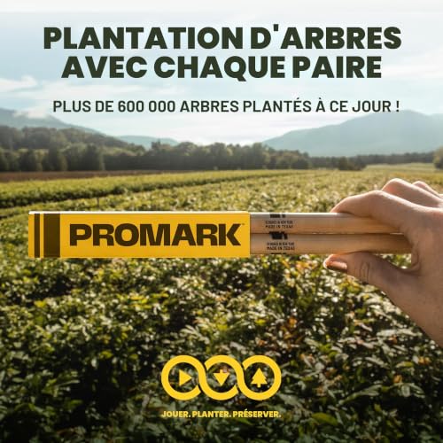 ProMark Baguette Batterie - Forward Rebound 5A Baguettes Batterie - ActiveGrip - Devient plus collant lorsque vos mains transpirent - Finition Active Grip, Pointe de gland, Bois de hickory - 1 Paire – vue 6