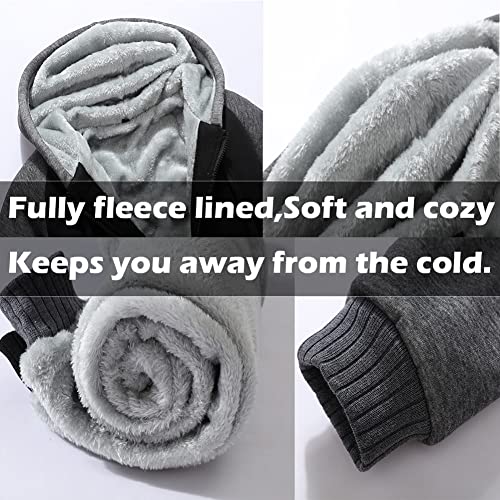 Gxamoy Men's Thermal Fleece Jackets Winter Hoodies Sweatshirt Heavyweight Warm Thick Track Coats Outerwear Redblack(02) 2Xl #TOP3