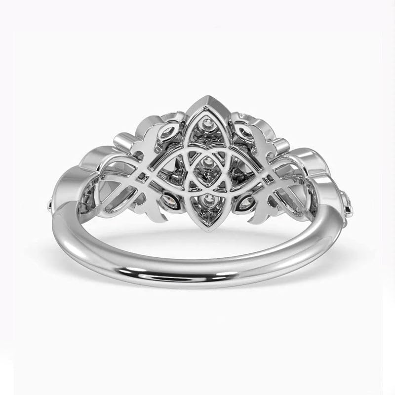 saavyco_jewels 1.50 Ct Round Cut Diamond Pretty Ring For Women's 925 Sterling Silver Engagement Wedding Ring 14k White Gold Finish