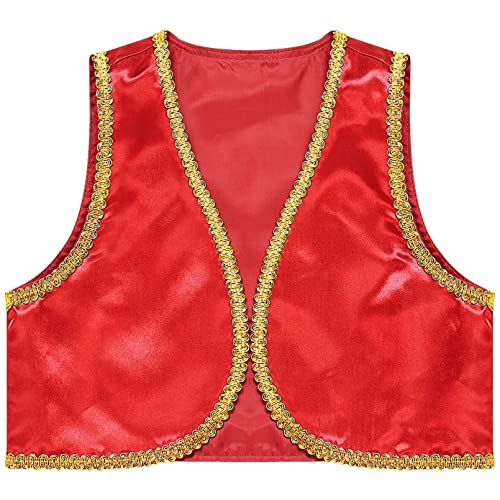 Boys Golden Suit Vest Arabian Prince Pretend Dress Up Waistcoat for Fancy Party Halloween3