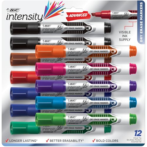 BIC Intensity Advanced Colorful Dry Erase Markers,...