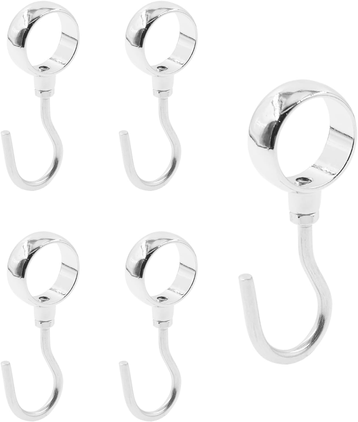 Closet Rod Hooks, Zinc Alloy Hanging Tube Rod Hook,Heavy Duty J Typed Kitchen Hook,Utility Hook Pipe Hangers for Bathroom Wardrobe Closet Tension Rod Hooks Fit for