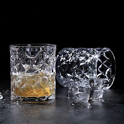 Image of Whiskey Glass Transparent, 310 ML, Whisky Glass, Diamond Design Bar Glass for Drinking Bourbon, Whisky, Scotch, Cocktails, Cognac - Old Fashioned Cocktail Tumblers Set of 6 (Giant .$., 6)