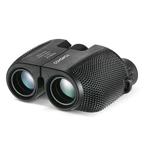 TOMSHOO 10x25 Binoculars Compact Waterproof Binocular with Weak Light Night Vision for Outdoor Sports Bird Watching Concerts and Travel