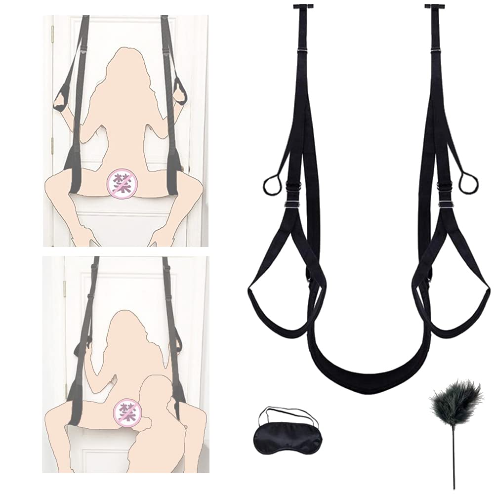 Swing per principianti con bacchetta di piuma e copriocchi per gli amanti, dondolo porta yoga morbido e confortevole