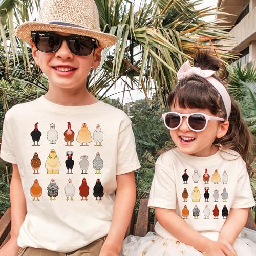Chicken Farm Animal Toddler Shirt - Free Range Kids - Cute Farming Shirts - Variety Of Chicken Breeds Outfit - Natural Toddler Youth Tee2