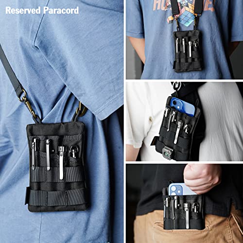 Viperade Ve4 Pocket Organizer Men, Nylon Edc Organizer With 4 Tool Storage Edc Pouch For Flashlight, Pocket Knife, Tactical Pen, Notebook -Pocket Organizer Edc Black #TOP4