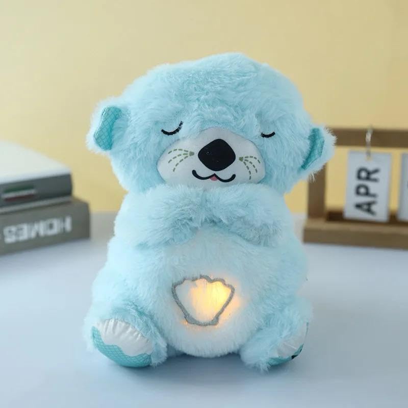 Teddy Bear with Light and Music Breathing Soft Toy Simulation Plush for Babies Kids Soothing Sleep Toy with Tummy Movement Heartbeat Sound Night Light Portable Baby Cuddle Toy Multi Color-image-2