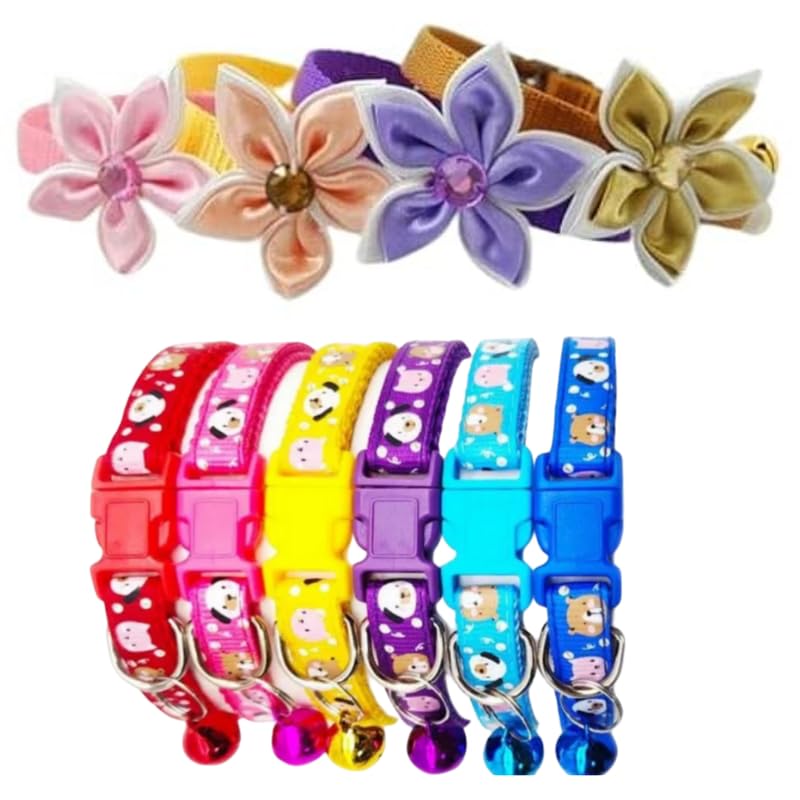 Dog Trust Pack of 8 Each 4 pcs Teddy Print Collar and 4 pcs Flower tie for Your Kitten Pupies Dog Size 10 MM Random Color (B0CW3GQKZ9) Amazon Price History, Amazon Price Tracker