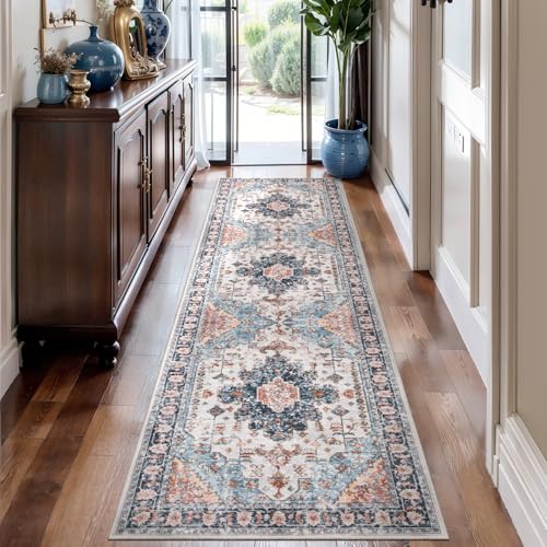 Image of Tangsoo 2.6x14 Hallway Runner Rugs Washable Runner Rug Non Slip Vintage