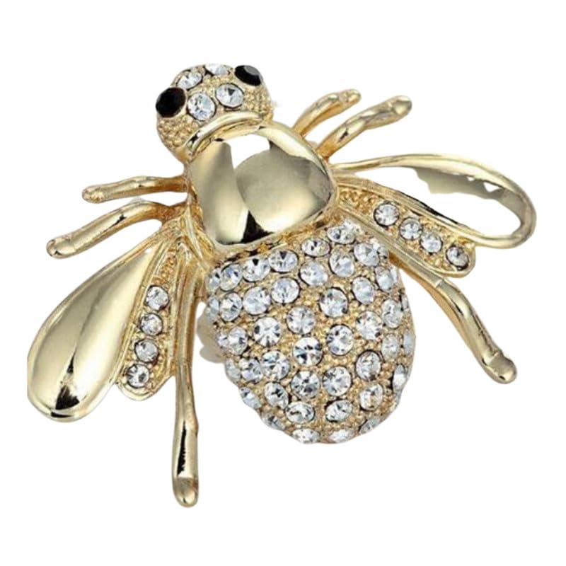 Bee Rhinestone Shiny Anti Exposure Suit Collar Cardigan Pin Brooch For Garments-image-26