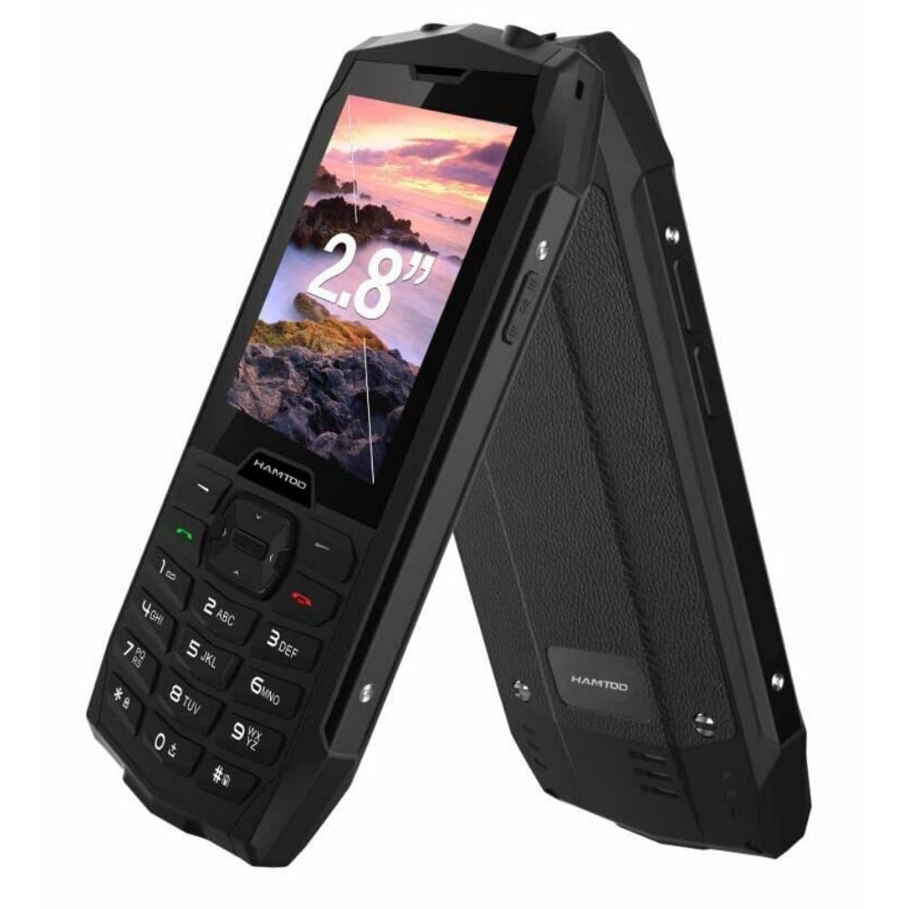 2.8" Telefono per Anziani, GSM telefoni cellulari per anziani, 4G SIM Doppio, Funzione SOS, Suono Alto, Torcia, FM, IP68 Impermeabile e Antipolvere, Batteria Rimovibile 2000mAh (Nero)