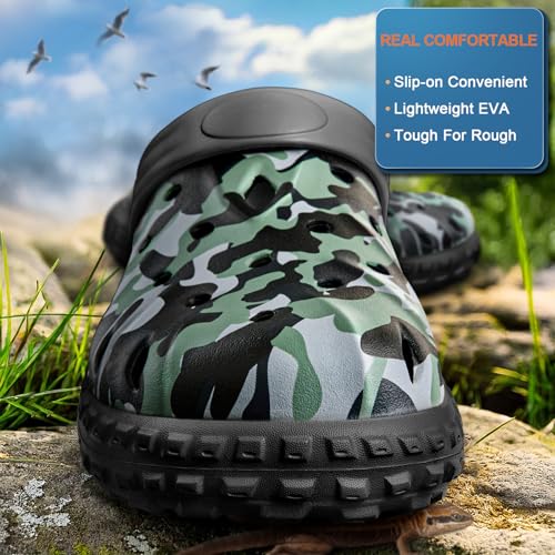 Image of KEMISANT Cushioned Clogs Mules for Men Garden Beach Water Fun-Lightweight | EVA Cushioned Footbed| Arch Support | Slip-resistant | Unisex