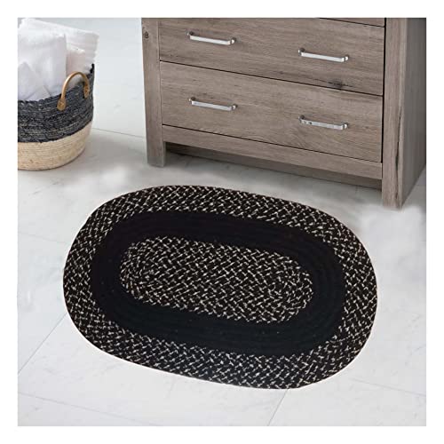 Image of Door Mats for Home | Door Mats for Home Entrance | Door Mat for Bathroom| Soft & Super Absorbent Mats for Shower | Washable, Non-Slip & Quick-Drying Mats (Pack of 2) (Gray & Black)