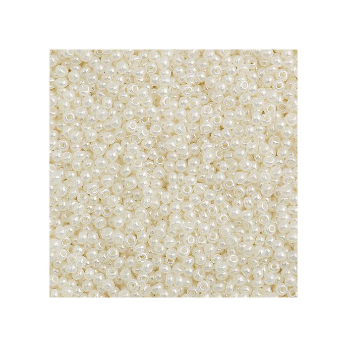 0.71oz Rocailles PRECIOSA Seed Beads 8/0, Ivory Pearl