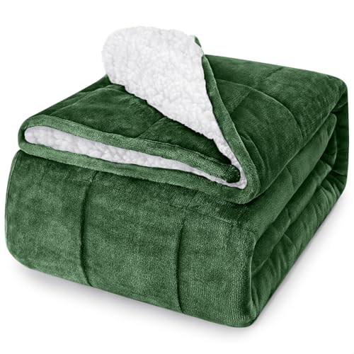 Image of yescool Weighted Blanket for Adults (15 lbs, 60 inch x 80 inch, Emerald Green) Heavy Blanket for Sleeping Perfect for 140-160 lbs, Queen Size Breathable Blanket with Premium Glass Bead