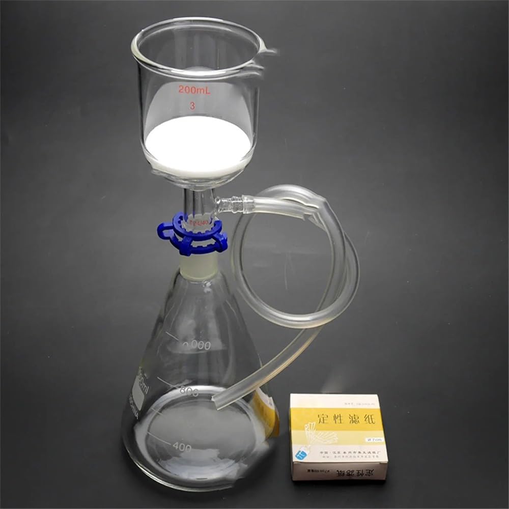Zestaw do filtracji ssącej 1000 ml, lejek 200, kolba 1 l z pokrywką 70 mm Sprzęt laboratoryjny
