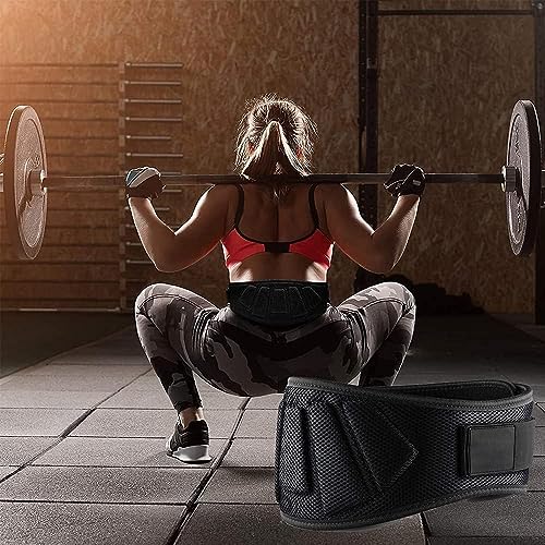 Image of De Jure Fitness Weightlifting Belt for Men & Women | Adjustable Lumbar Support Gym Belt for Lifting | Heavy Duty Back Support for Deadlifts, Squats, CrossFit | Hook & Loop Strap | Size S Black