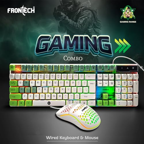 Frontech Wired Nova Knight Gaming Keyboard & Mouse Set | LED Rainbow Backlit | 104 Keys | USB Plug & Play | Up to 1600 DPI Mouse | Durable Build |... - Image 2