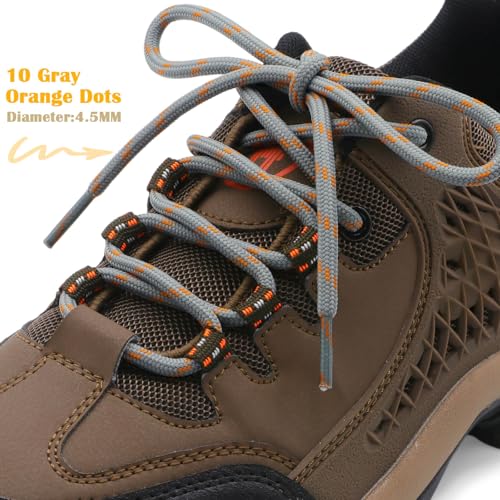 Image of DELELE 2 Pair Thick Round Climbing Shoelaces Hiking Shoe Laces Boot Laces