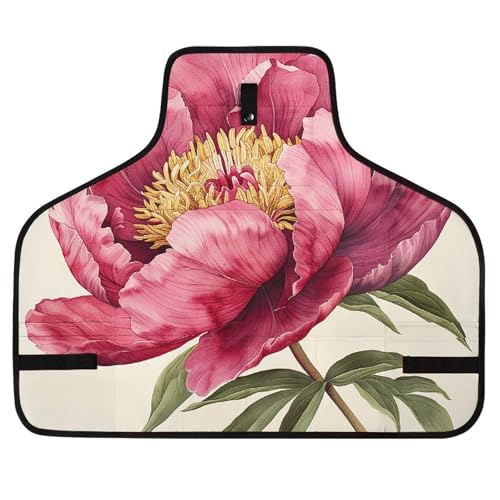 Delantal entero con bolsillos Flower Peony Dark Peach miniatura 1