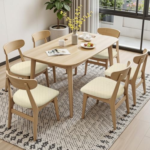 Image of SearchI Seat Covers for Dining Room Chairs Stretch Jacquard Chair Seat Covers Set of 4, Removable Washable Upholstered Chair Seat Protector Cushion Slipcovers for Kitchen, Office(Beige Rhombus)