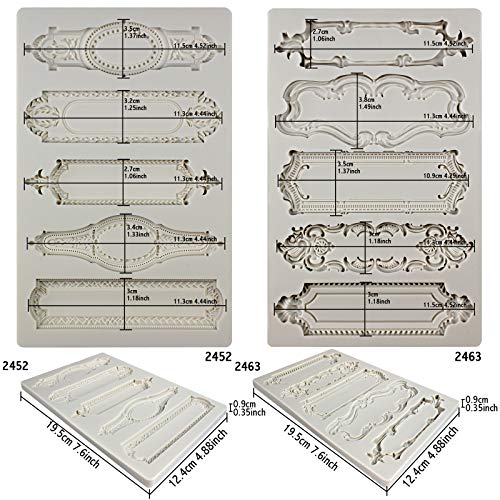 Baroque Style Silicone Molds 2-Count Plaque And Object Labels #TOP2