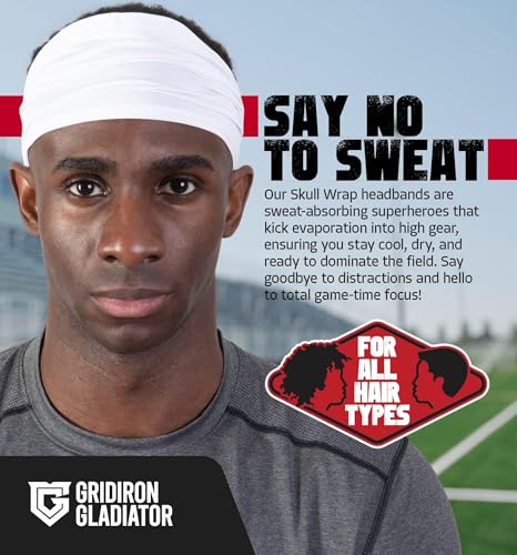 Image of Gridiron Gladiator Football Bandana - Skull Headwrap, Sports Head Wrap for Men's Workout
