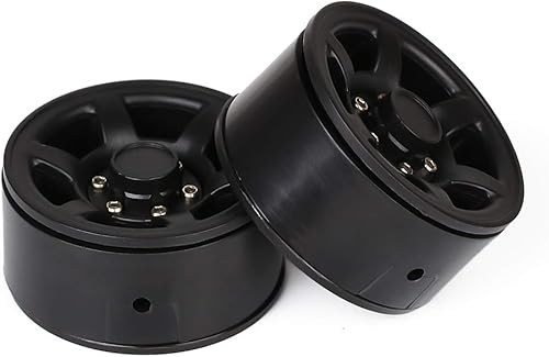 Miniatura 2 de 4 llantas de plástico Beadlock de 1.55 pulgadas compatibles con 110 RC Crawler Car Axial 90069 D90 TF2 Tamiya CC01 LC70 MST JIMNY (negro)