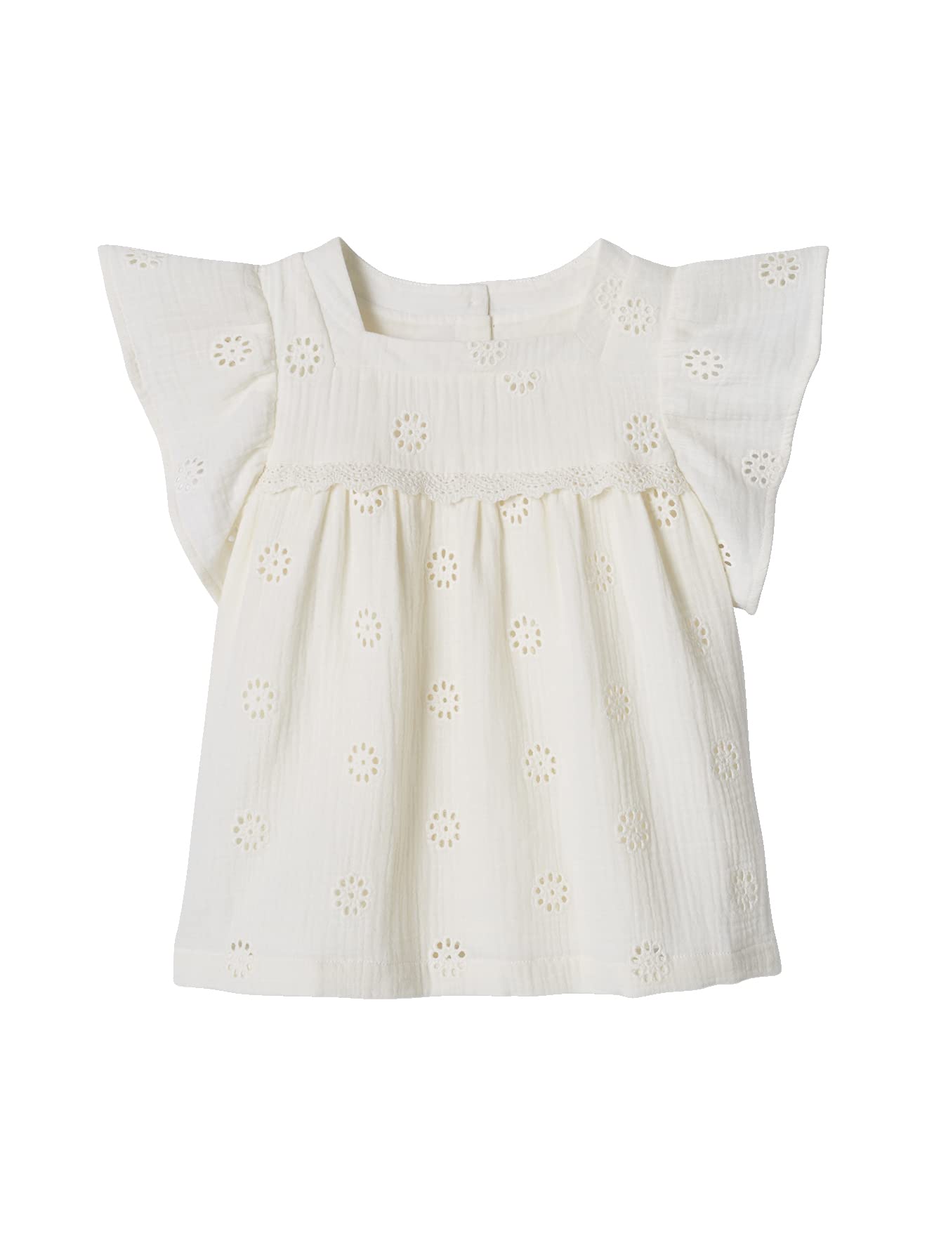 Vertbaudet Mädchen Bluse mit Lochstickerei