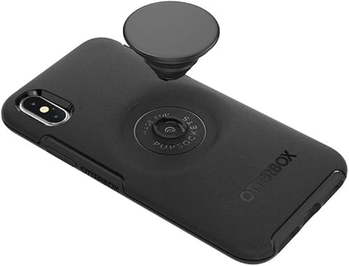 Miniatura 4 de Otter + Pop - Funda para iPhone X y XS: OtterBox Symmetry Series con PopTop intercambiable PopSockets - Negro y aluminio negro