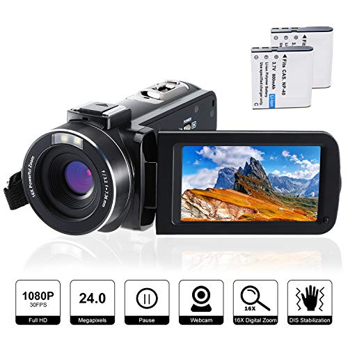 Video Camera Camcorder Full HD 1080P 24.0 MP 30FPS FamBrow Digital YouTube Vlogging