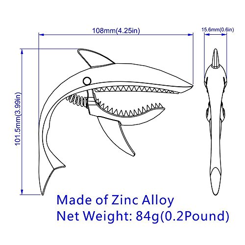 Imelod Zinc Alloy Guitar Capo Shark Capo For Acoustic And Electric Guitar With Good Hand Feeling, No Fret Buzz And Durable(Gray) #TOP4