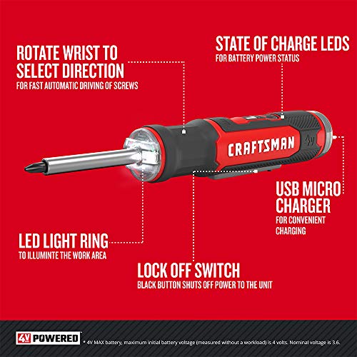 CRAFTSMAN 4V MAX Cordless Screwdriver (CMCF604)
