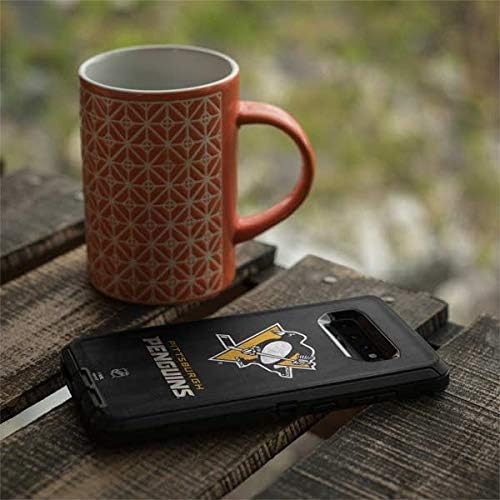 Skinit Decal Skin Compatible with OtterBox Defender Galaxy S10 Plus - Officially Licensed NHL Pittsburgh Penguins Distressed Design