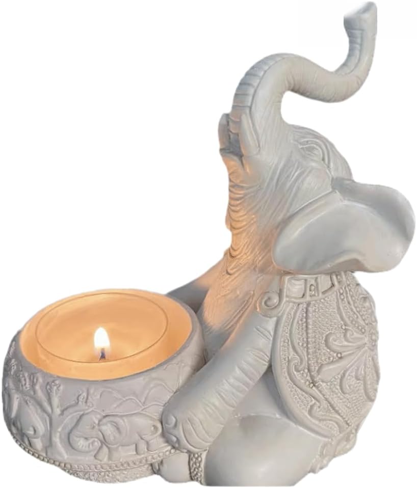 Elephant Candle Holder Stick Tea Light Christmas Centerpieces for Fireplace Party Dining Home Mantle Decor