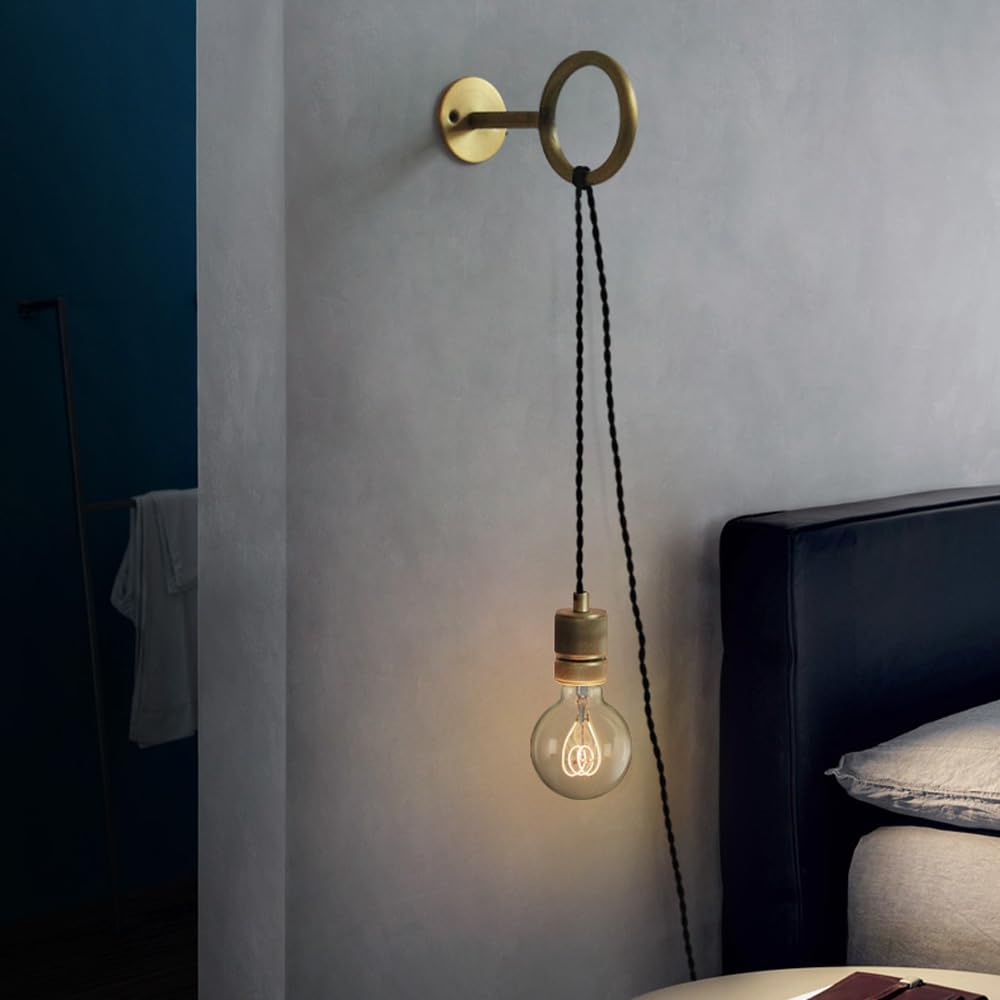 Lámpara de pared de estilo industrial vintage con acabados metálicos de calidad