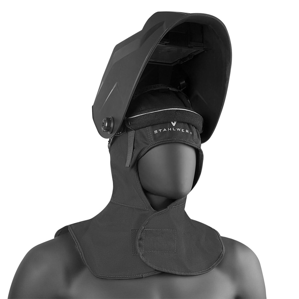 STAHLWERK hitzebeständige Schweißhaube - Schweißermütze aus robustem Stoff, Schweißhelm, Schweißkappe, Schweißermaske, flammenhemmende Schweißerschutzkleidung zum Schweißen und Plasmaschneiden