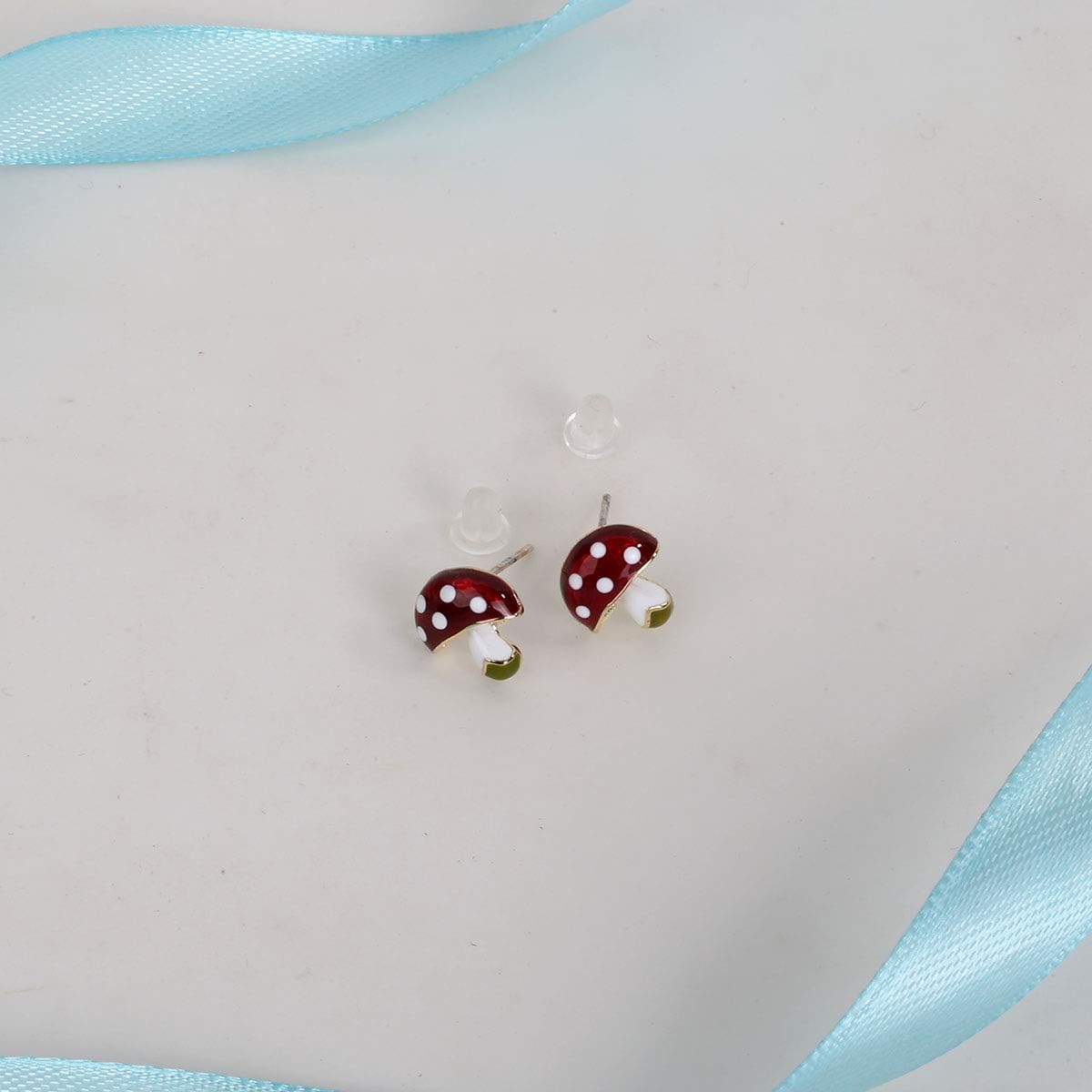 YACQ Womens Mushroom hypoallergenic Stud Earrings - Women Girlfriend Wife Spring Easter Jewelry - Image 2