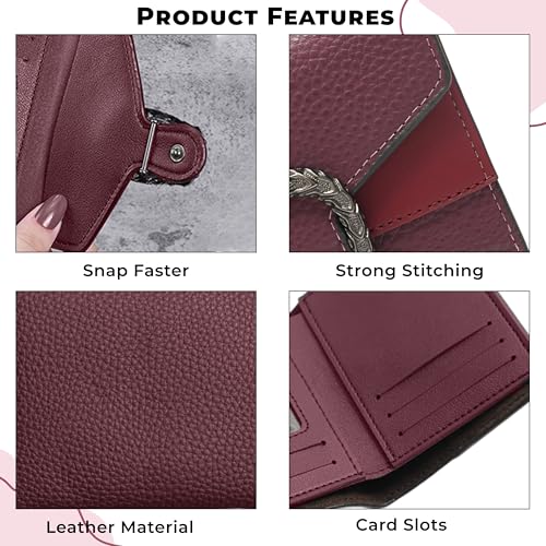 Image of Kraptick Women s Wallet Stylish Compact Purse Clutch with Card & Coin Holder Debit Card Organizer, Travel Wallet & Money Organizer for Women with 8 Card Slots (Purple & Red) (Combo of 2)