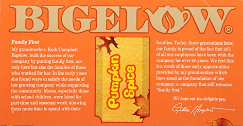 image for Bigelow Tea Bigelow Pumpkin Spice Black Tea Bags, 18 Count Box (Pack o
