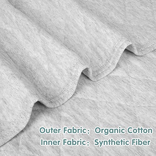 Zenssia Organic Cotton Baby Blanket Warm, Breathable And Super Soft Quilted Toddler Blanket For Boys And Girls - Thermal Crib Blanket Thick And Light Weight 39X39 Inches Large -Gray #TOP1