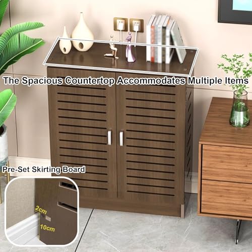 Cubiertas de radiador modernas y estante de enrutador marrón para oficina u hogar de 70x80x30 cm 8