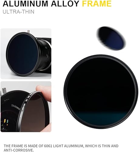 Vista 3 de 7artisans ND Filter Filtro ultra delgado multicapa HD de vidrio óptico de aleación de aluminio, filtro de densidad neutra ND8 ND64 ND1000
