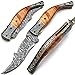 Coltello pieghevole, coltello da tasca, coltello fatto a mano su misura, coltello a lama in acciaio damasco, con fodero in pelle, coltello da cuoco artigianale, coltello da cucina forgiato a mano 8459
