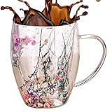 Generisch Doppelwandige Kaffeegläser – 4 Zoll 350 ml doppelschichtige isolierte -Kaffeetasse |...