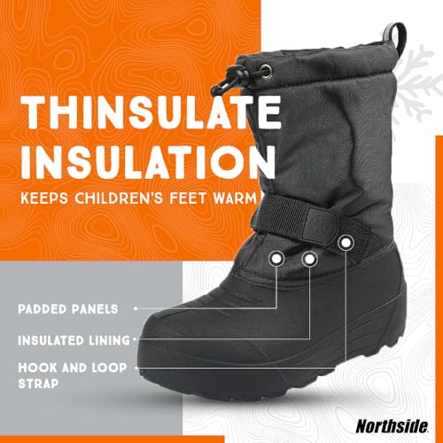 Image of Northside Frosty Insulated Winter Snow Boots for Girls and Boys with Rugged, Water Resistant Nylon Upper, Quick-Drying Lining, Removable EVA Insole, and Durable TPR Outsole