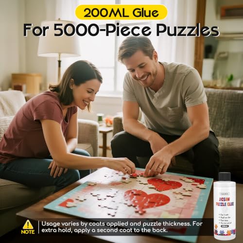 Image of YAKAMOZ Jigsaw Puzzle Glue Clear, Quick Drying with Scraper, 400mL | Large Project Ready | Smooth Application | Multiple Creations | Hobby Essential